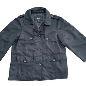 Y2K 90s Whimsygoth Buttery Soft Trench Coat Style Fairy Black Jacket Women M Emo